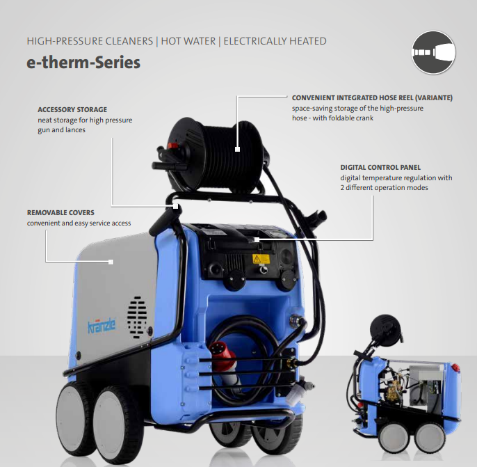 Kranzle e-therm 603 M 36 kW with Hose-reel w. 20 M hose