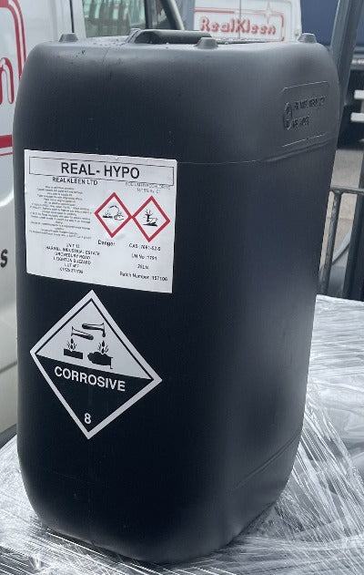 Sodium Hypochlorite 14/15% Cleaner , "REAL-HYPO" 25 Litres
