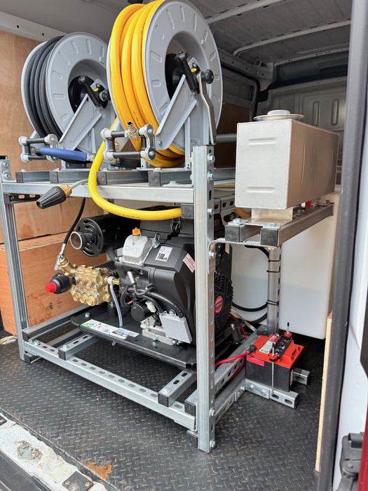 VP30200 van pack pressure washer secure mounting bracket and frame system