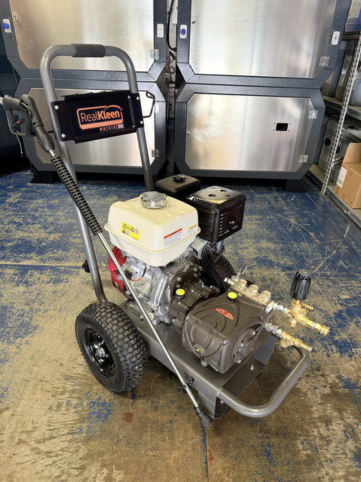 A mobile Boss Boys petrol pressure washer