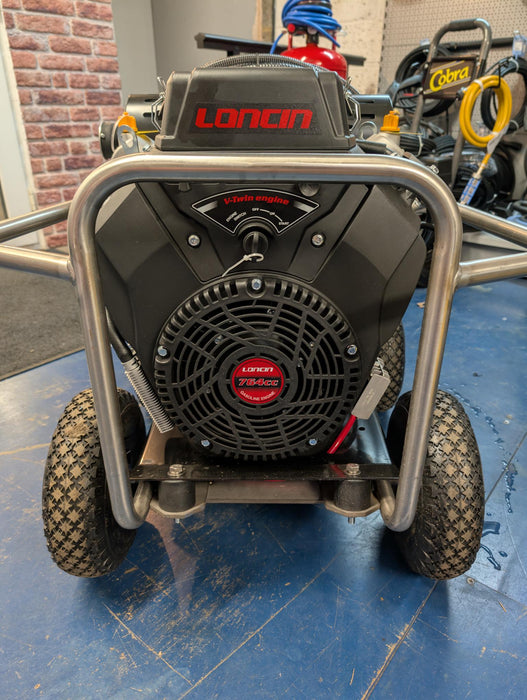 Loncin 764cc petrol engine on BOSS BOYS PM30200 high flow pressure washer