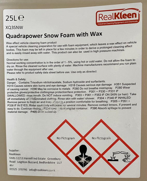 POWER SNOW FOAM & Wax - Super Concentrate 25 Litres